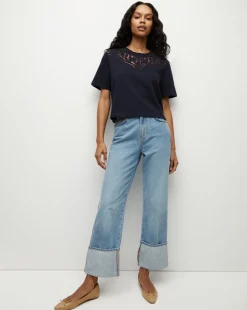 Monty Cotton Cropped Tee in>Veronica Beard Sale