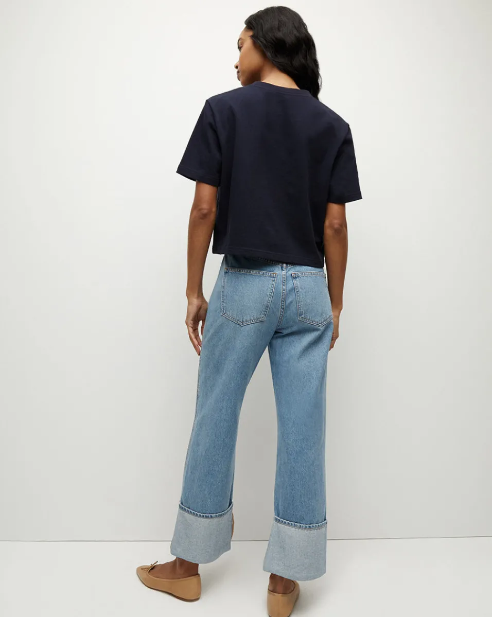 Monty Cotton Cropped Tee in>Veronica Beard Sale