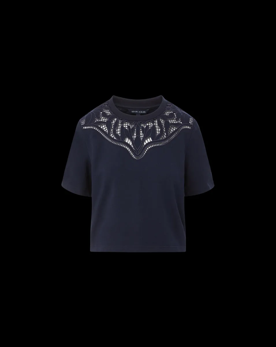 Monty Cotton Cropped Tee in>Veronica Beard Sale