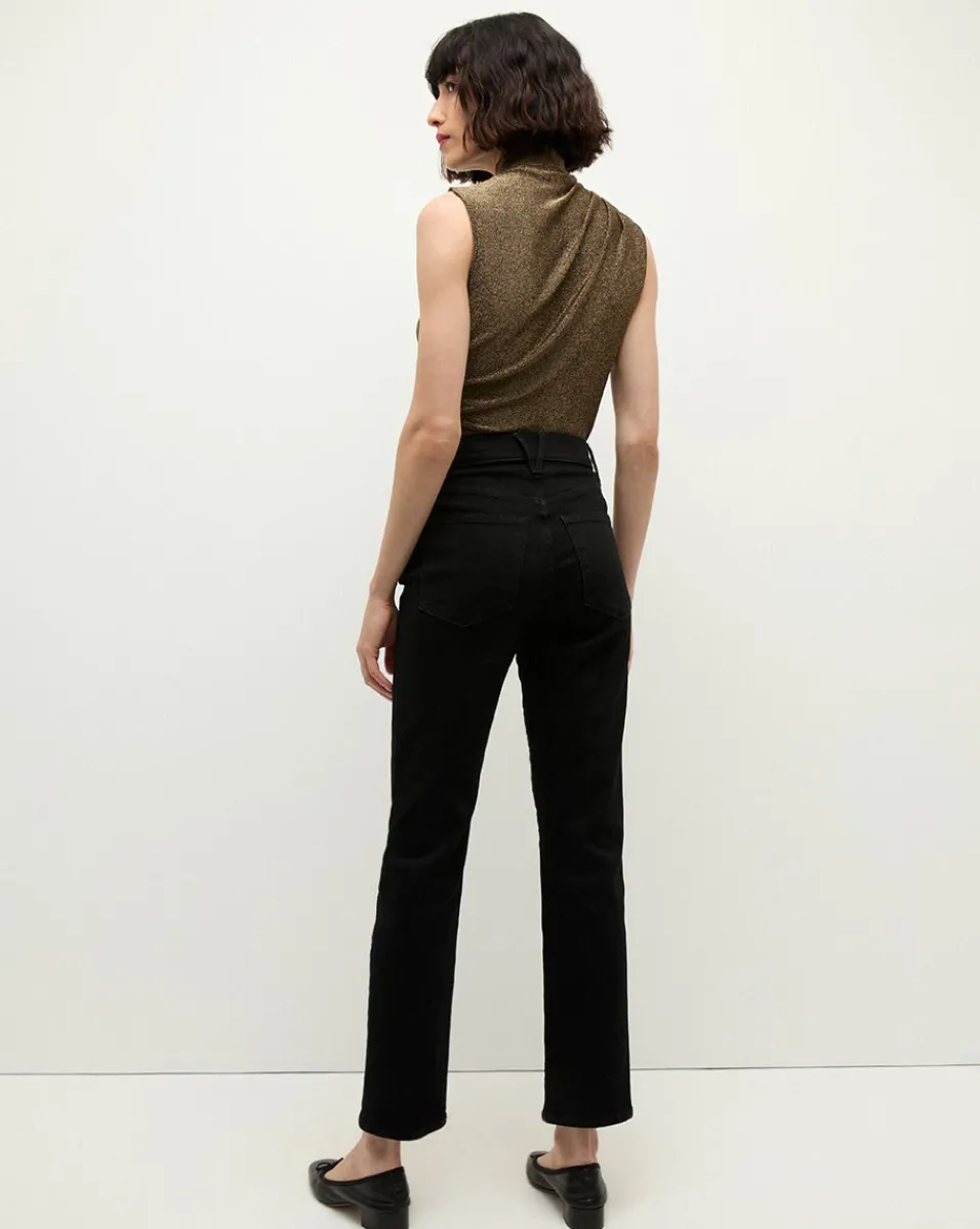 Mylie Sleeveless Top in Gold | High Neck Top>Veronica Beard New