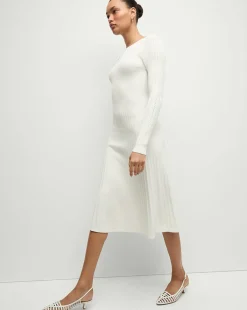 Nami Long Sleeve Sweater Dress in White><noscript><img width=