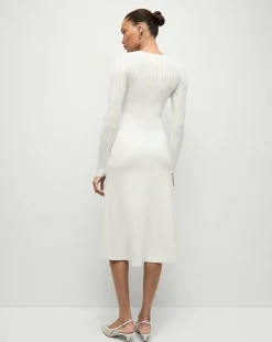 Nami Long Sleeve Sweater Dress in White><noscript><img width=
