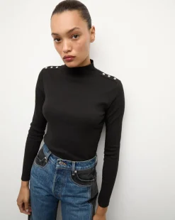 Nate Top With Buttons in>Veronica Beard Outlet