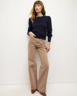 Nelia Cashmere Pullover | Button Accent in>Veronica Beard Discount