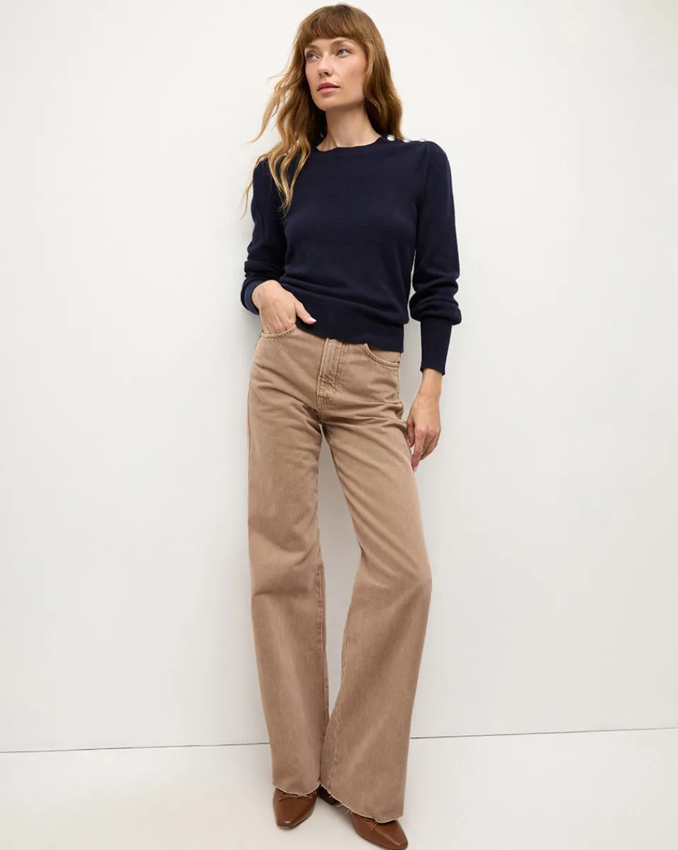 Nelia Cashmere Pullover | Button Accent in>Veronica Beard Discount