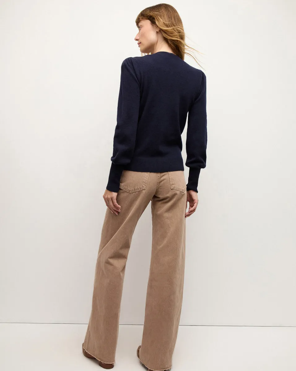 Nelia Cashmere Pullover | Button Accent in>Veronica Beard Discount