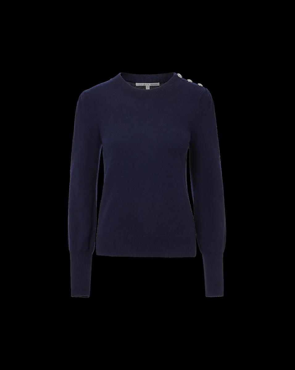 Nelia Cashmere Pullover | Button Accent in>Veronica Beard Discount