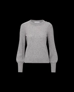 Nelia Cashmere Pullover Sweater in Heather Grey><noscript><img width=
