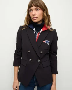 New England Patriots Dickey Jacket in Navy/Silver>Veronica Beard New
