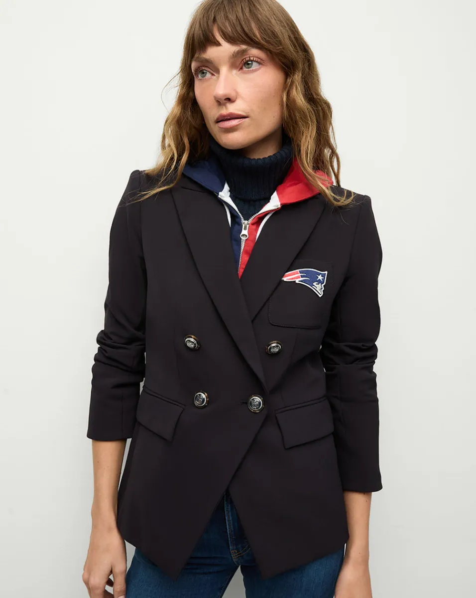 New England Patriots Dickey Jacket in Navy/Silver>Veronica Beard New