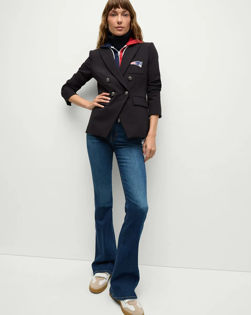 New England Patriots Dickey Jacket in Navy/Silver>Veronica Beard New