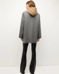 Orine Quilted Hoodie Dickey in Ivory & Brown><noscript><img width=