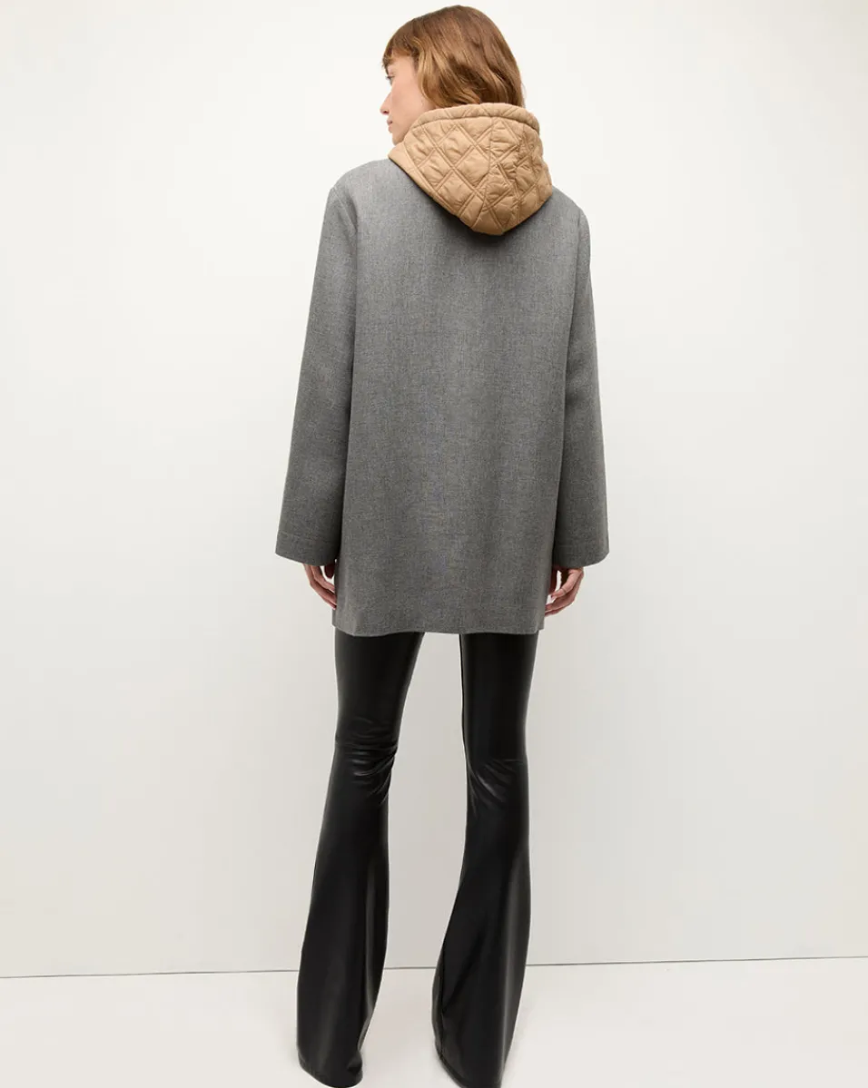 Orine Quilted Hoodie Dickey in Ivory & Brown>Veronica Beard Discount