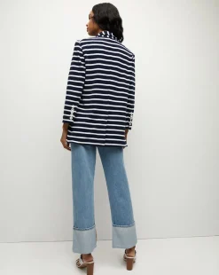Ortiz Terrycloth Jacket in Marine/Off-White/Blue Surf><noscript><img width=