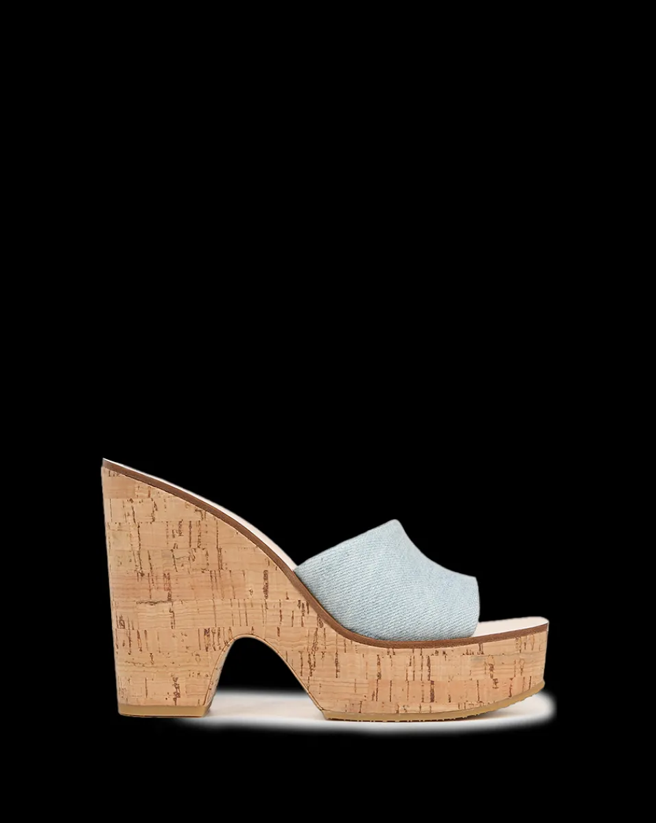 Paulita Denim Wedge Sandal>Veronica Beard Clearance