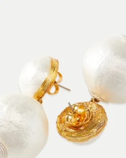 Pearl 2 Drop Earring | Post Backing in>Veronica Beard Hot