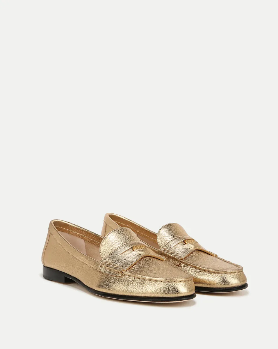 Penny Metallic Leather Loafer in>Veronica Beard Sale