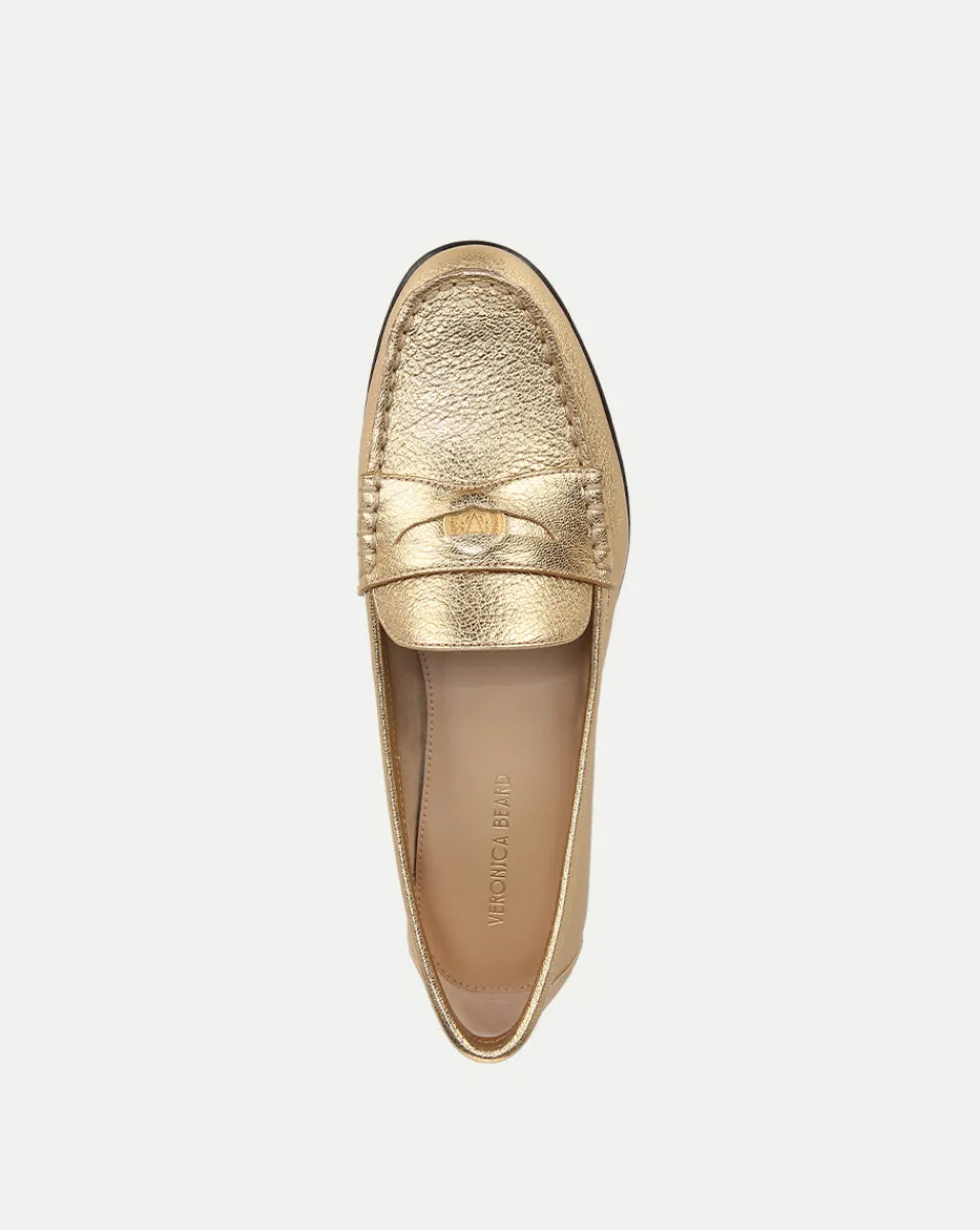 Penny Metallic Leather Loafer in>Veronica Beard Sale