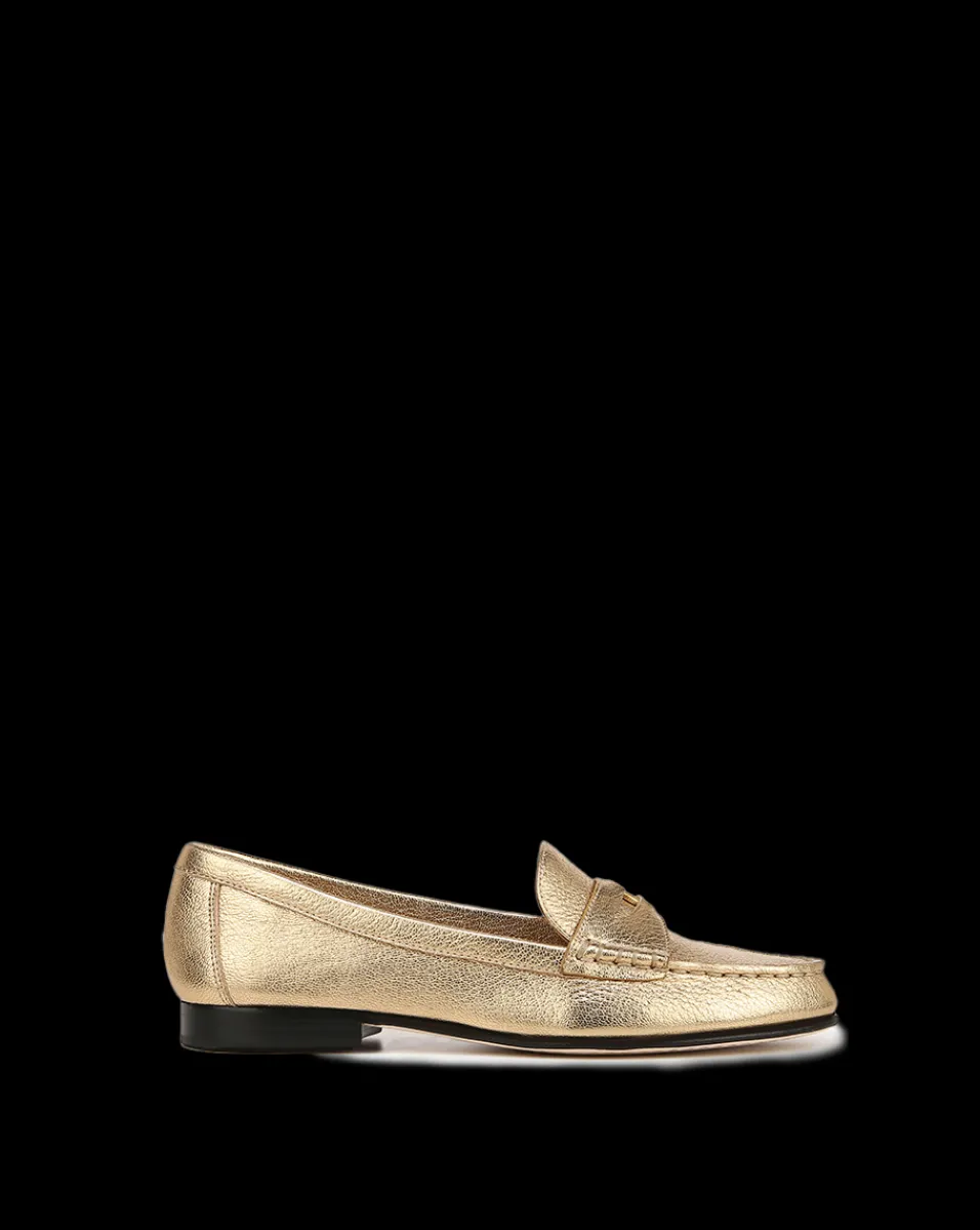 Penny Metallic Leather Loafer in>Veronica Beard Sale