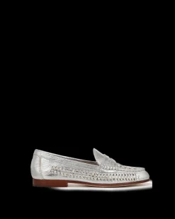 Penny Woven Metallic Leather Loafer><noscript><img width=