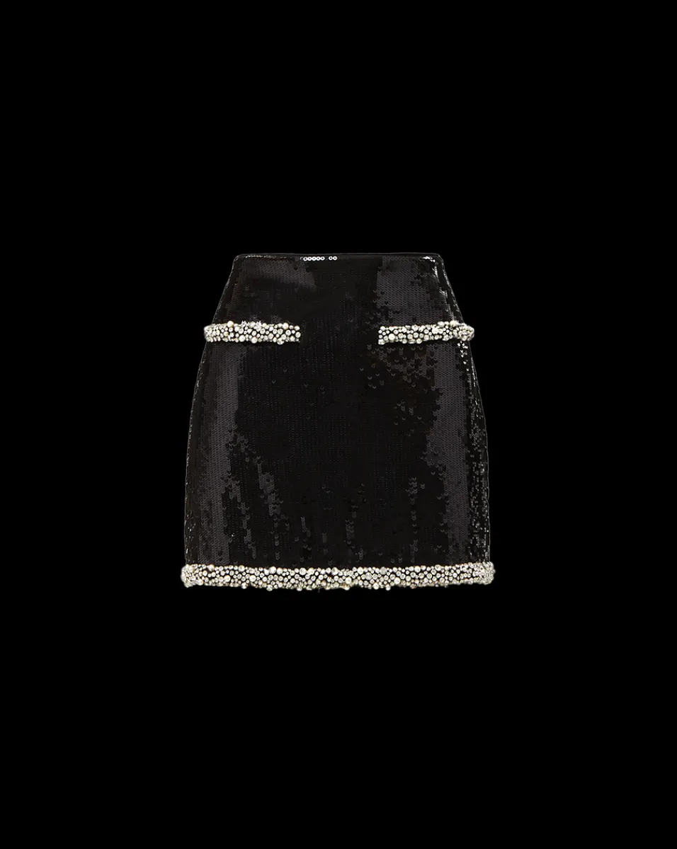 Perry Pearl Trim Sequin Skirt in x Poppy Delevingne>Veronica Beard New