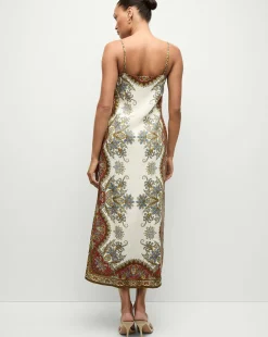 Petra Linen Maxi Dress in Cream & Red><noscript><img width=