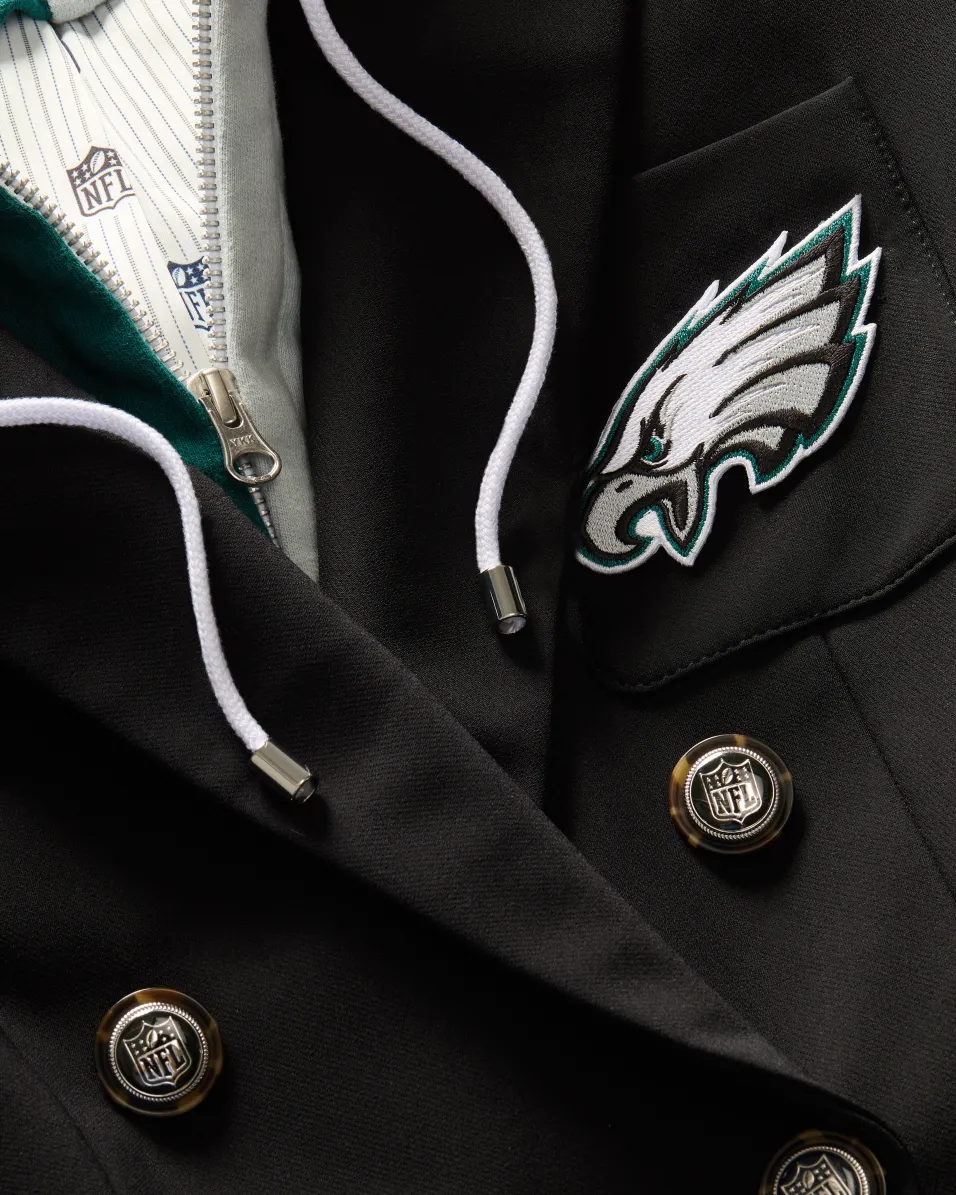 Philadelphia Eagles Dickey Jacket in Black/Silver>Veronica Beard Best
