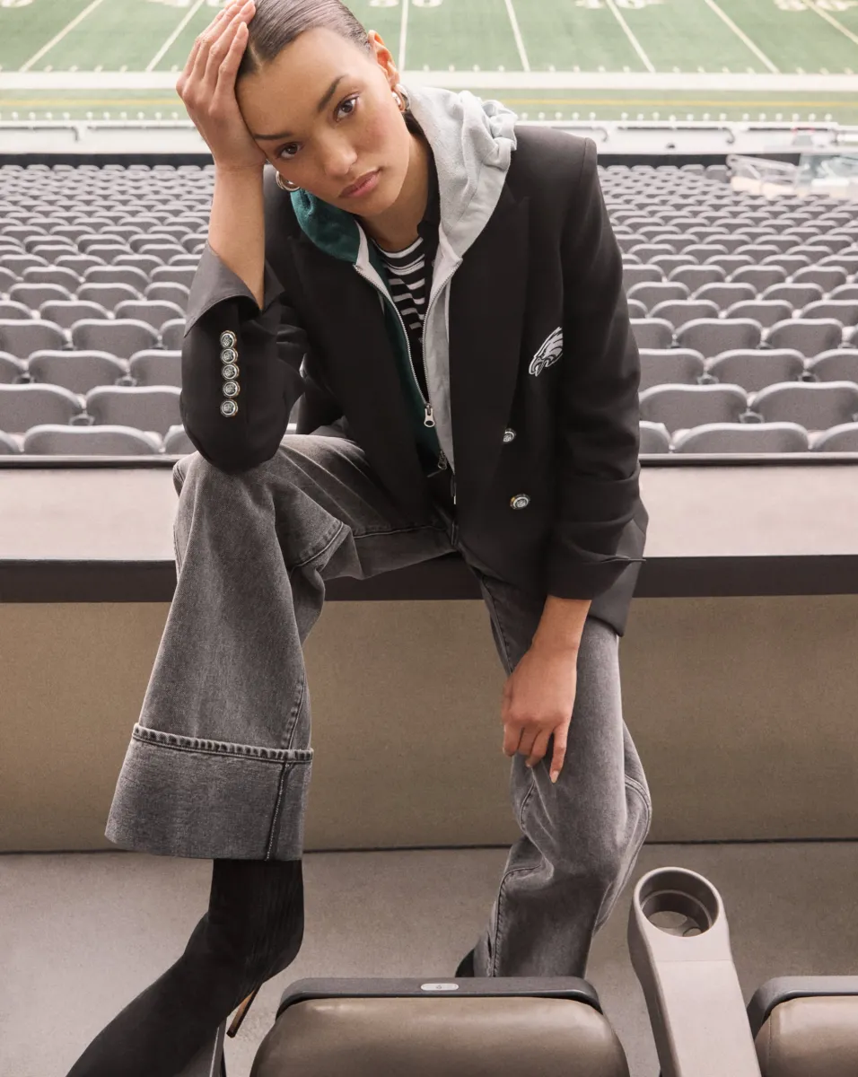 Philadelphia Eagles Dickey Jacket in Black/Silver>Veronica Beard Best