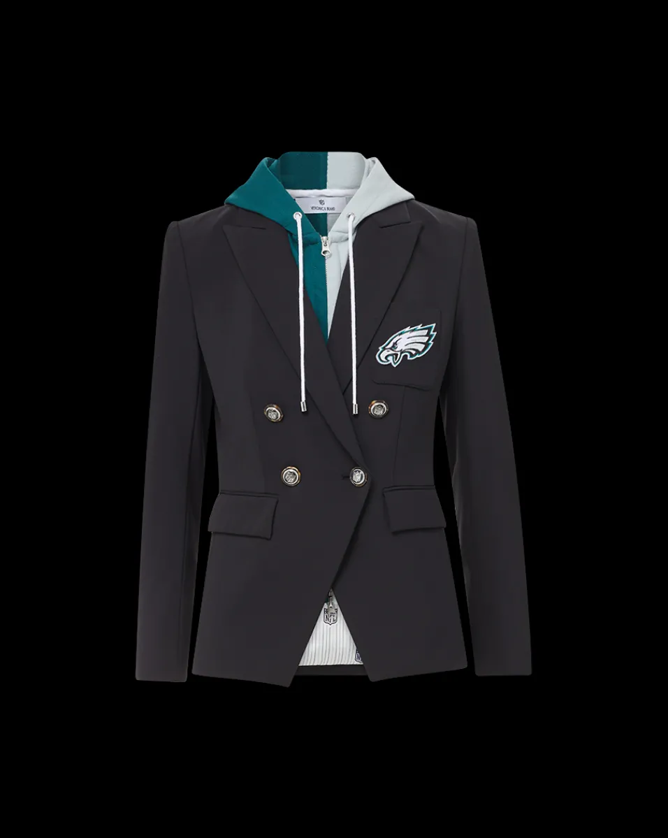 Philadelphia Eagles Dickey Jacket in Black/Silver>Veronica Beard Best
