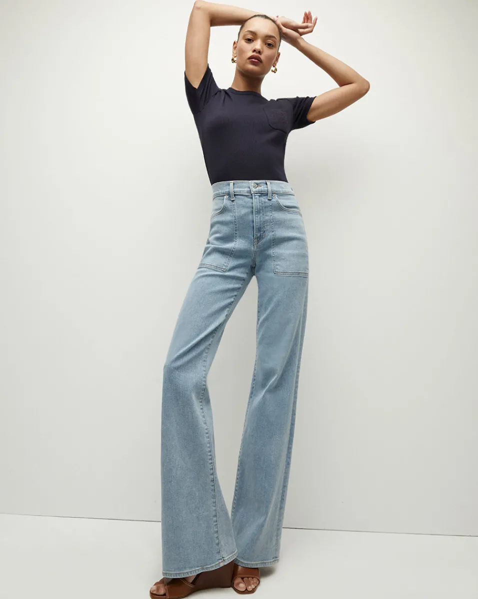 Pruitt Ribbed Tee | Logo Pocket in>Veronica Beard Outlet