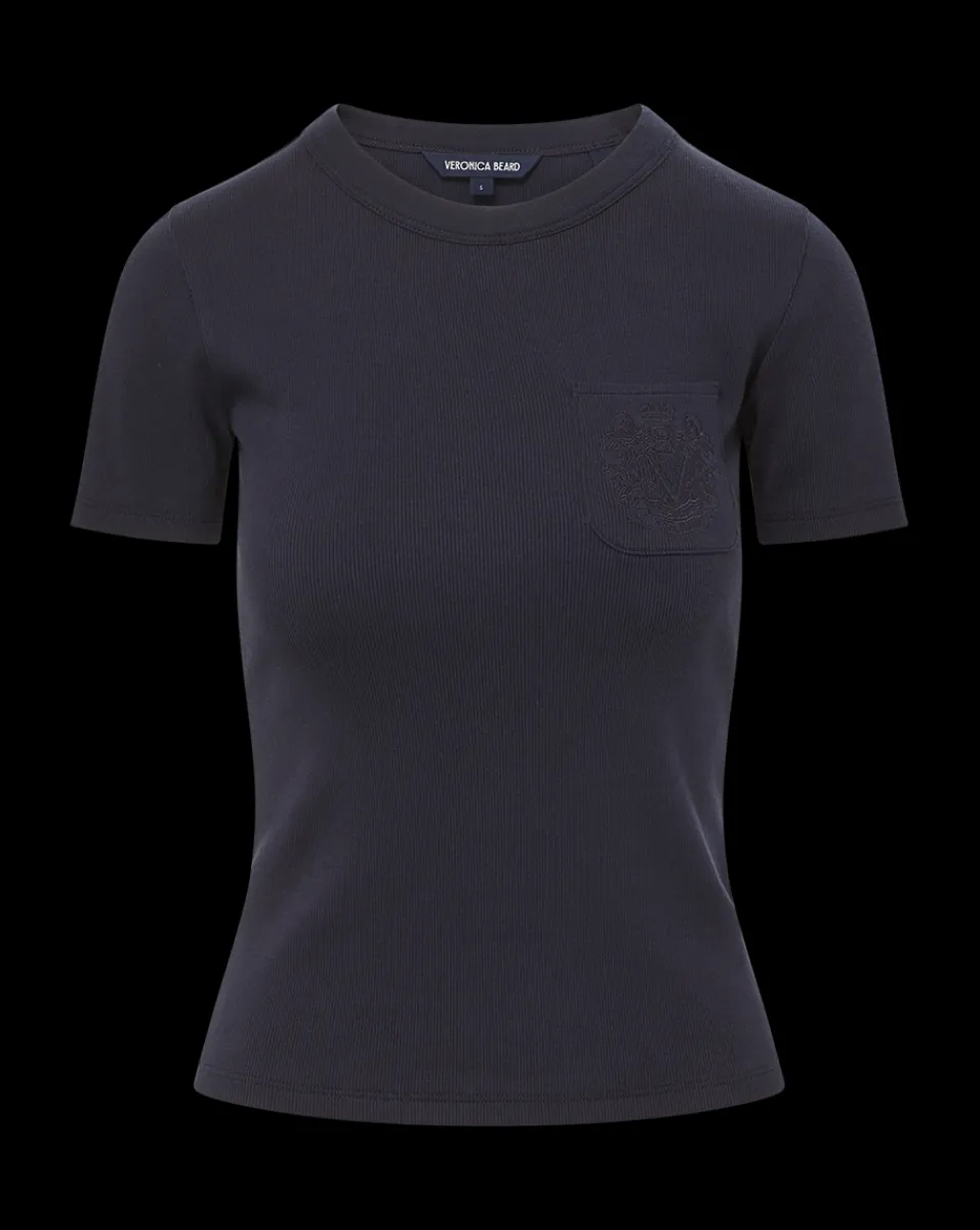 Pruitt Ribbed Tee | Logo Pocket in>Veronica Beard Outlet