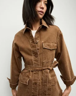 Ramone Denim Chore Jacket in Brown>Veronica Beard Online