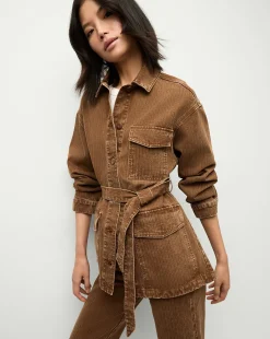 Ramone Denim Chore Jacket in Brown><noscript><img width=
