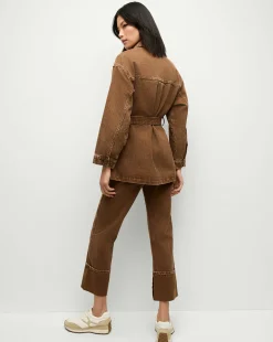 Ramone Denim Chore Jacket in Brown><noscript><img width=