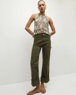 Renee Silk Paisley Halter Top><noscript><img width=