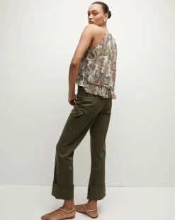 Renee Silk Paisley Halter Top><noscript><img width=