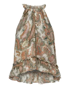 Renee Silk Paisley Halter Top><noscript><img width=