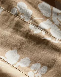 Rosedale Stretch-Linen Dress in Stone Khaki/Off-White><noscript><img width=