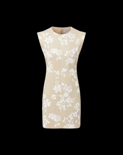 Rosedale Stretch-Linen Dress in Stone Khaki/Off-White><noscript><img width=