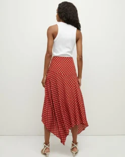Rosemary Polka-Dot Skirt in Brick Red/Ecru><noscript><img width=