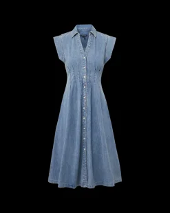 Ruben Denim Dress in Pebble Stone><noscript><img width=