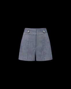Runo Linen Short in Blue Melange><noscript><img width=