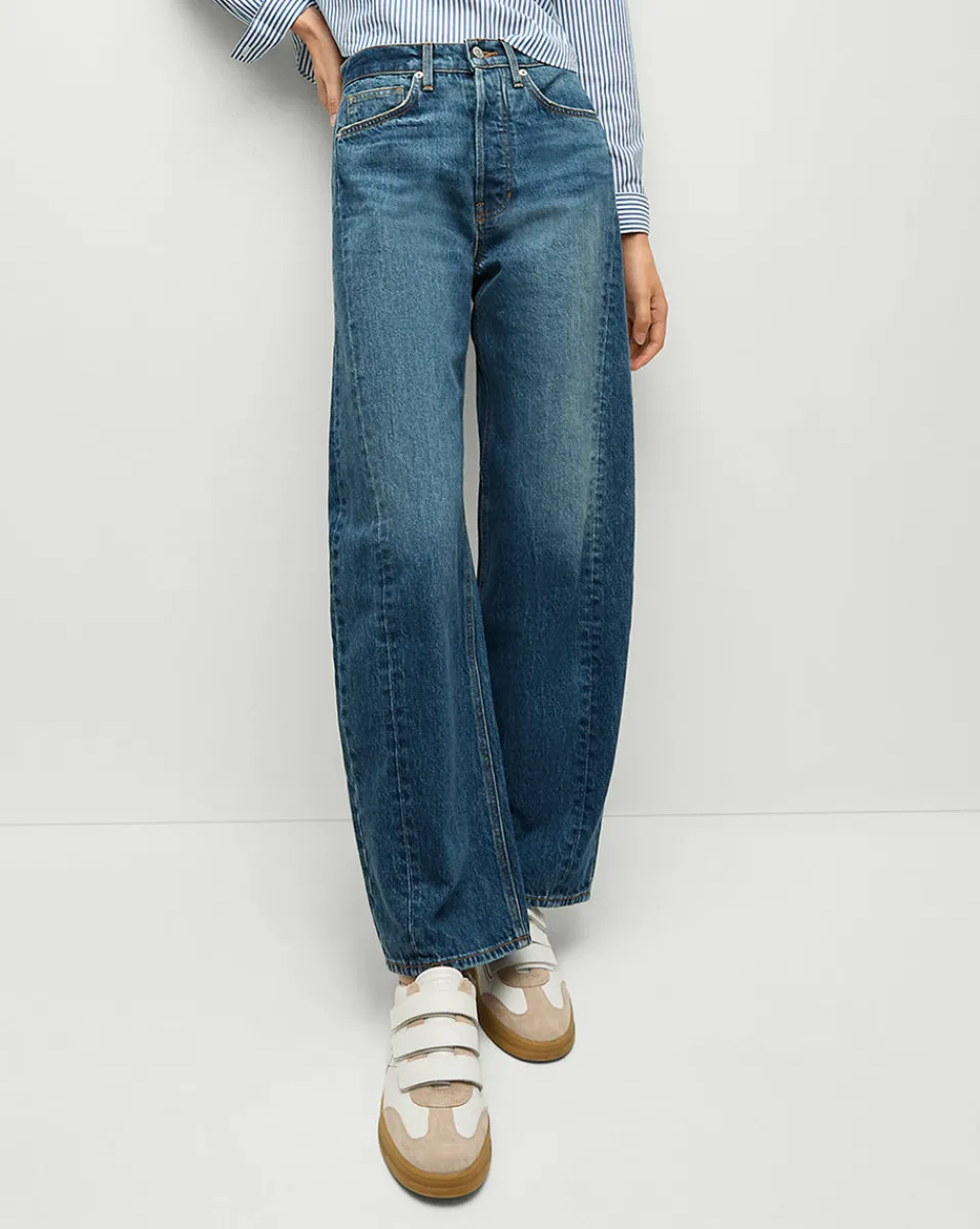 Ryder Saddle Jean in Blue Denim | Barrel Jeans>Veronica Beard Hot
