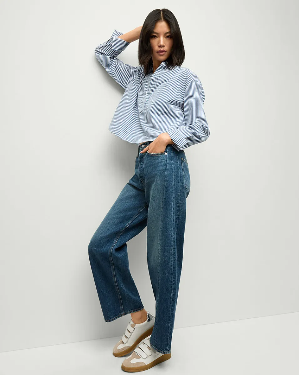 Ryder Saddle Jean in Blue Denim | Barrel Jeans>Veronica Beard Hot