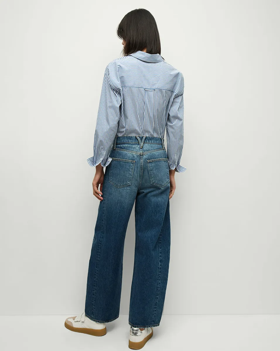 Ryder Saddle Jean in Blue Denim | Barrel Jeans>Veronica Beard Hot