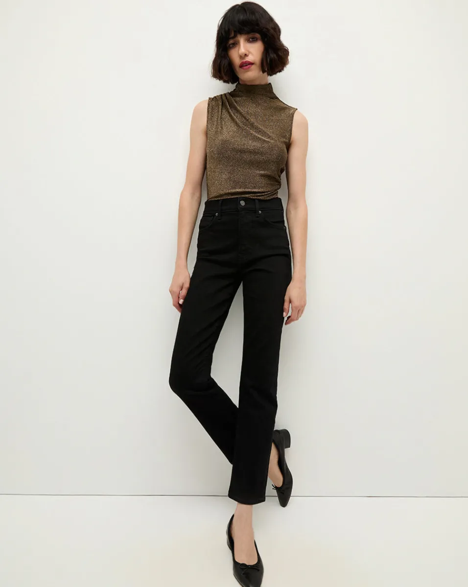 Ryleigh Black Wash High-Rise Straight-Leg Jean>Veronica Beard New