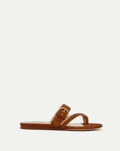 Salva Suede Crisscross Sandal in>Veronica Beard