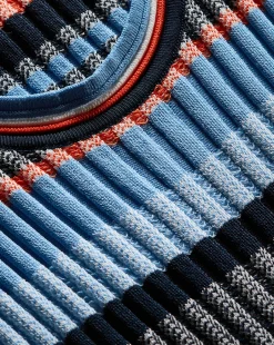 Sandra Ribbed Tank in Blue Multi><noscript><img width=