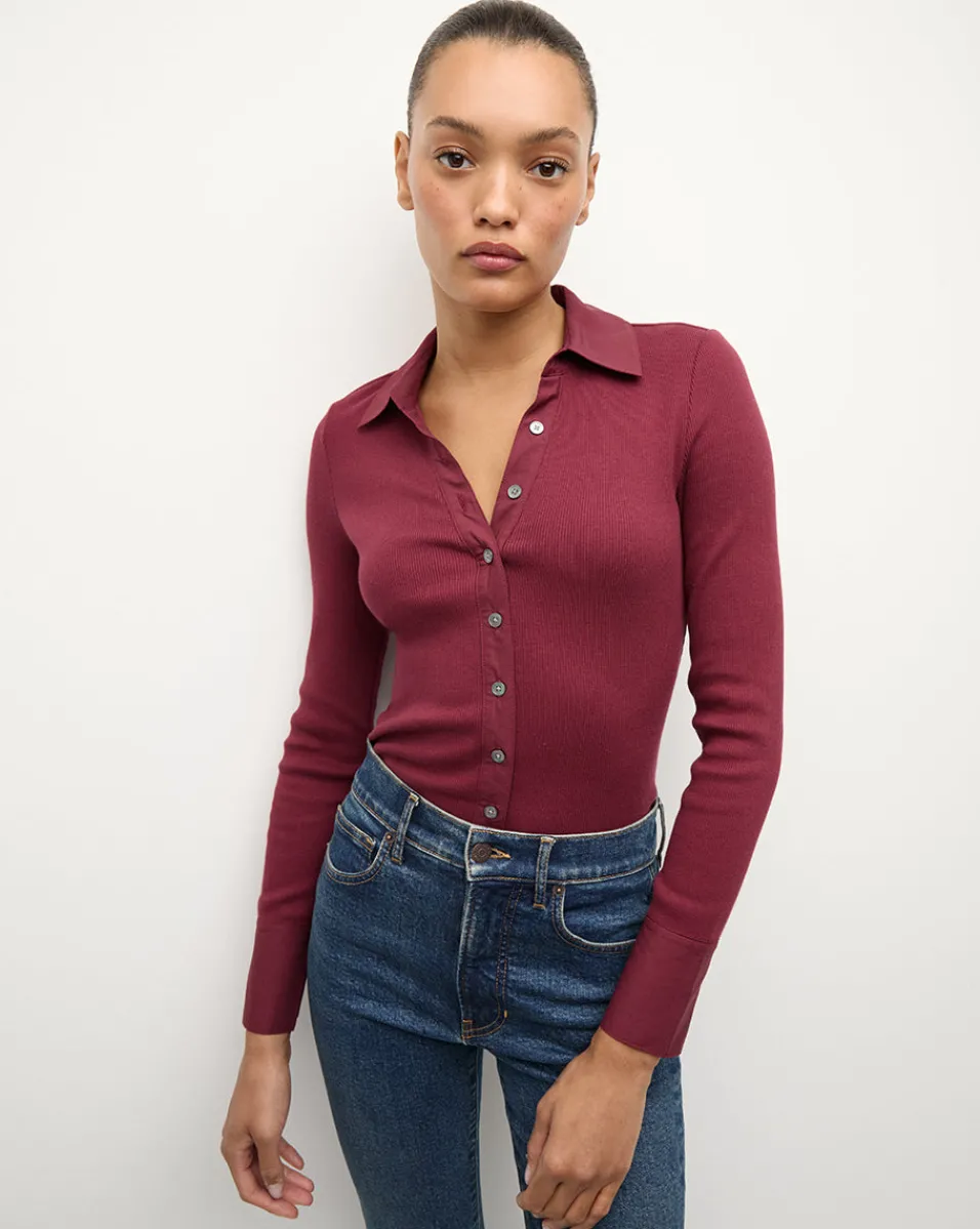 Scottie Button Down Shirt in>Veronica Beard Outlet