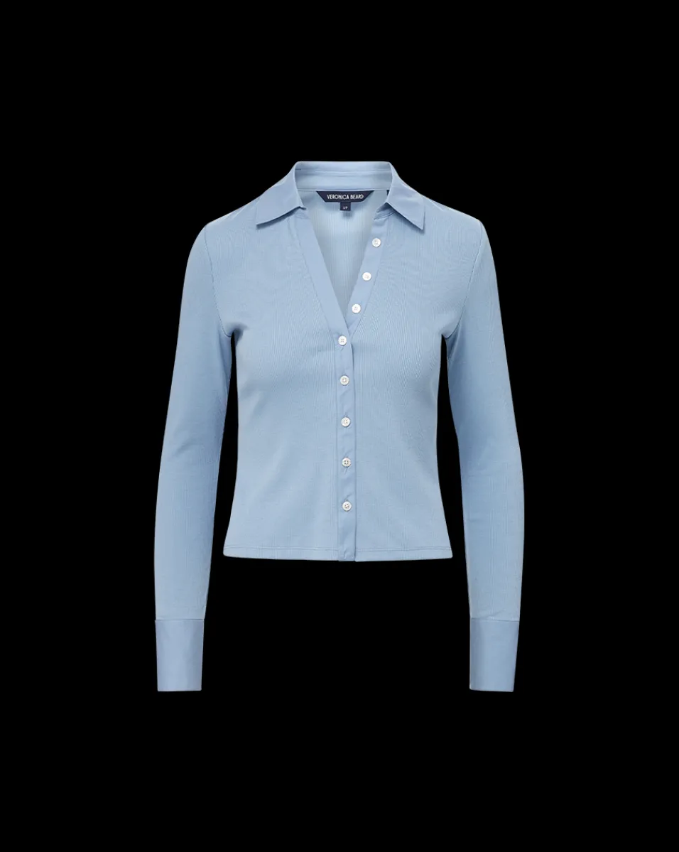 Scottie Button-Down Shirt in Smoke Blue>Veronica Beard Best